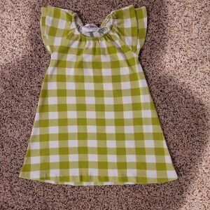 Plaid dress lime green and white size 5 runs small